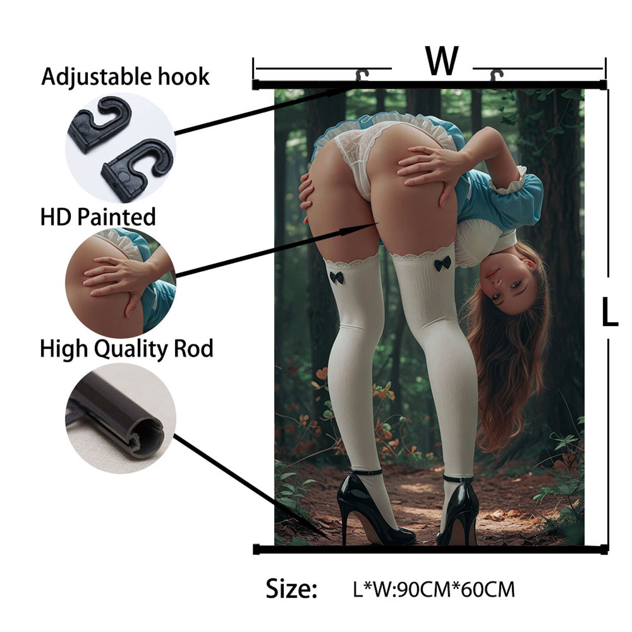 Anime Poster Sweet Girl Forest Art HD Wall Scroll Painting Decor 60x90cm