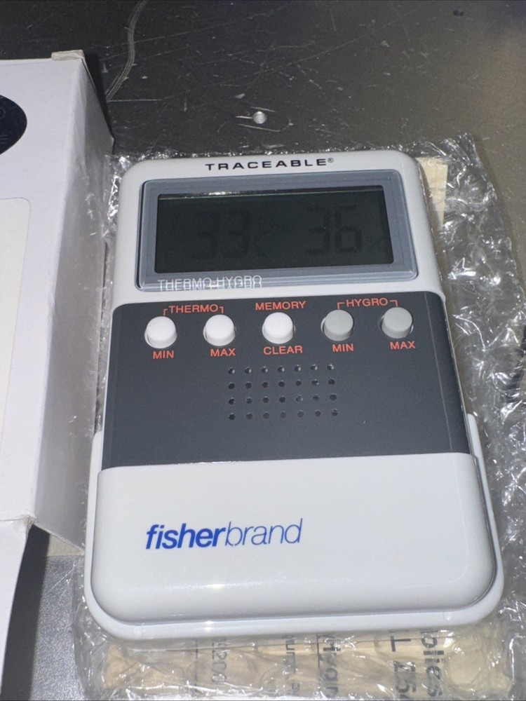 Fisher Scientific Traceable Minimum/Max Memory Thermometer Hygrometer, New LO1
