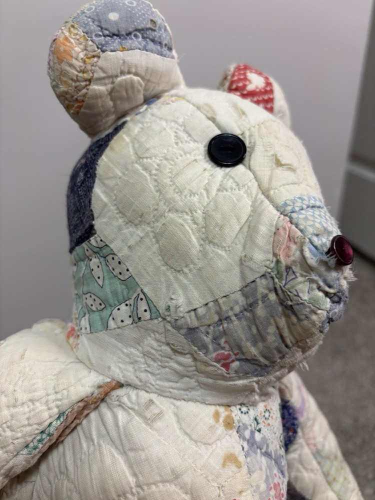 Homemade Patchwork Quilted 20” Mouse Has Been Well Loved