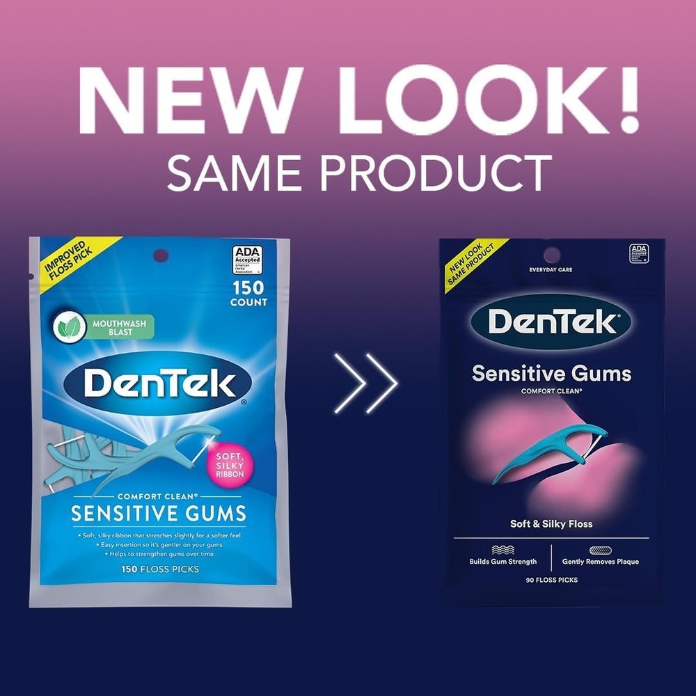 DenTek Sensitive Gums Floss Picks 150 CT (Select Pack)