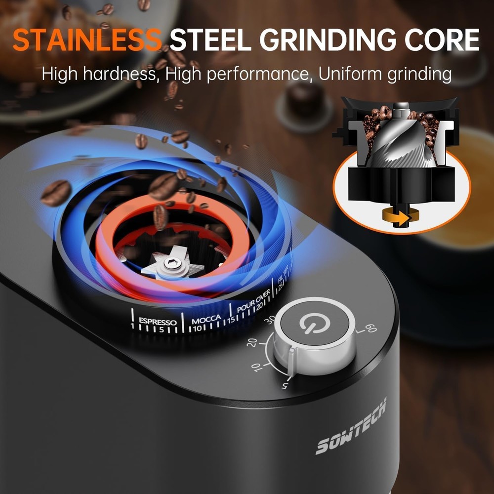 Conical Burr Coffee Grinder, Adjustable Mill, 38 Precise Grind Settings, Prec...