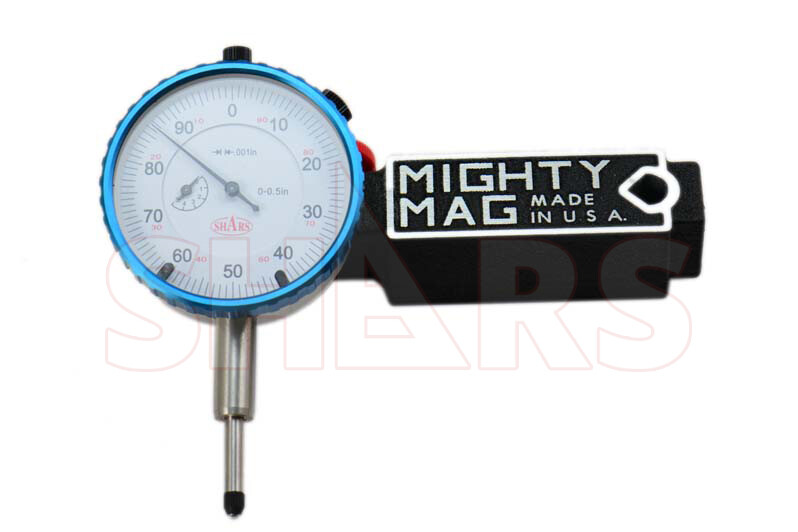 Mighty Mag 400-1 Universal Magnetic Base + 0-0.5" Dial Indicator USA P]
