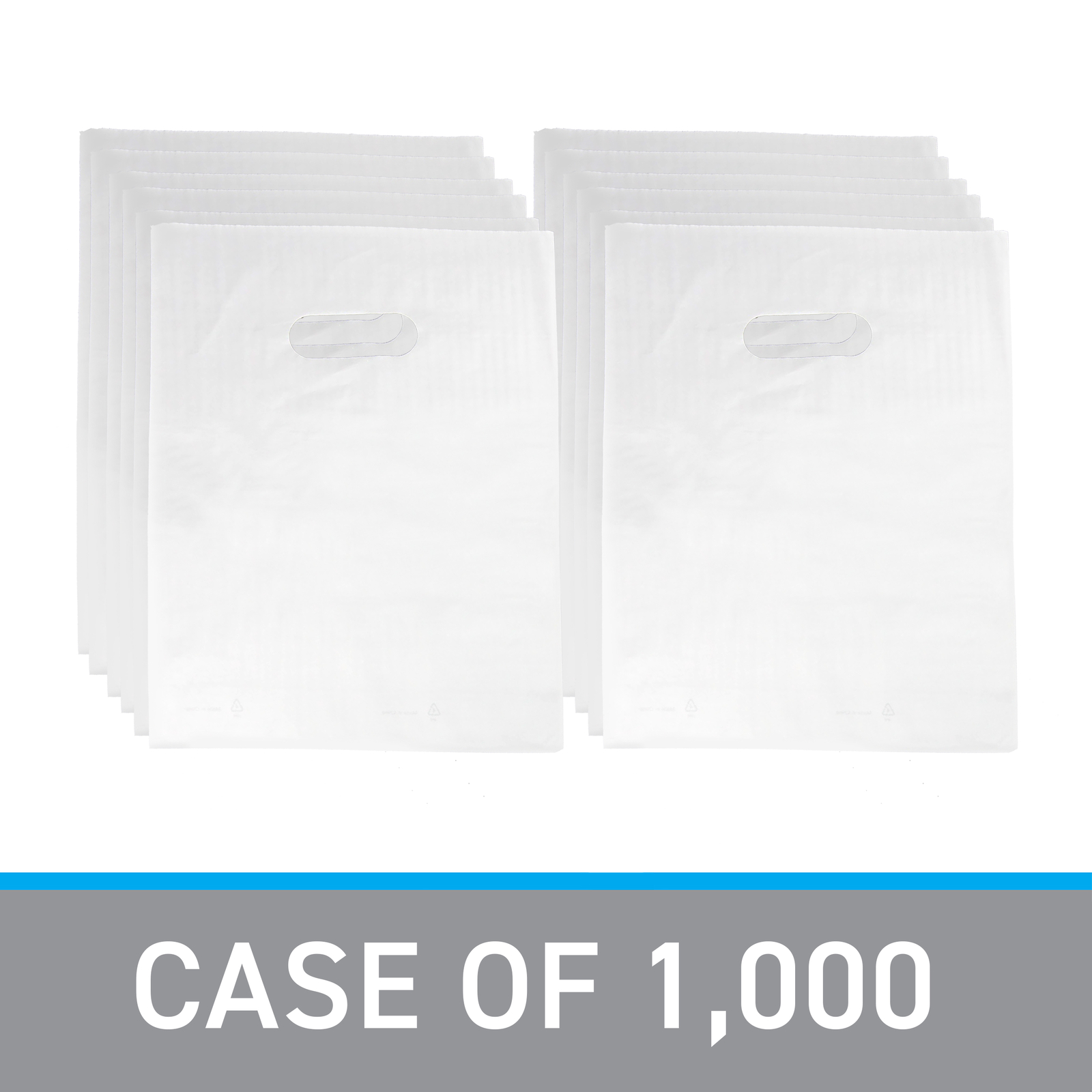 SSWBasics Small Low Density White Merchandise Bags - 9”W x 12”H - Case of 1000