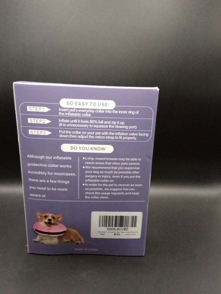Tonqixope Inflatable Protective Pet Collar Xl Blue