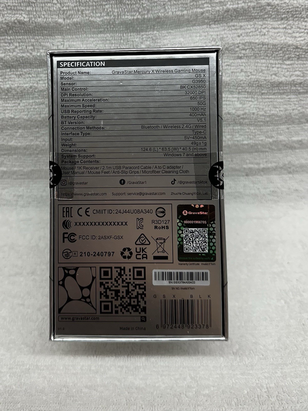 Gravastar Mercury X Magnesium Alloy Wireless Gaming Mouse