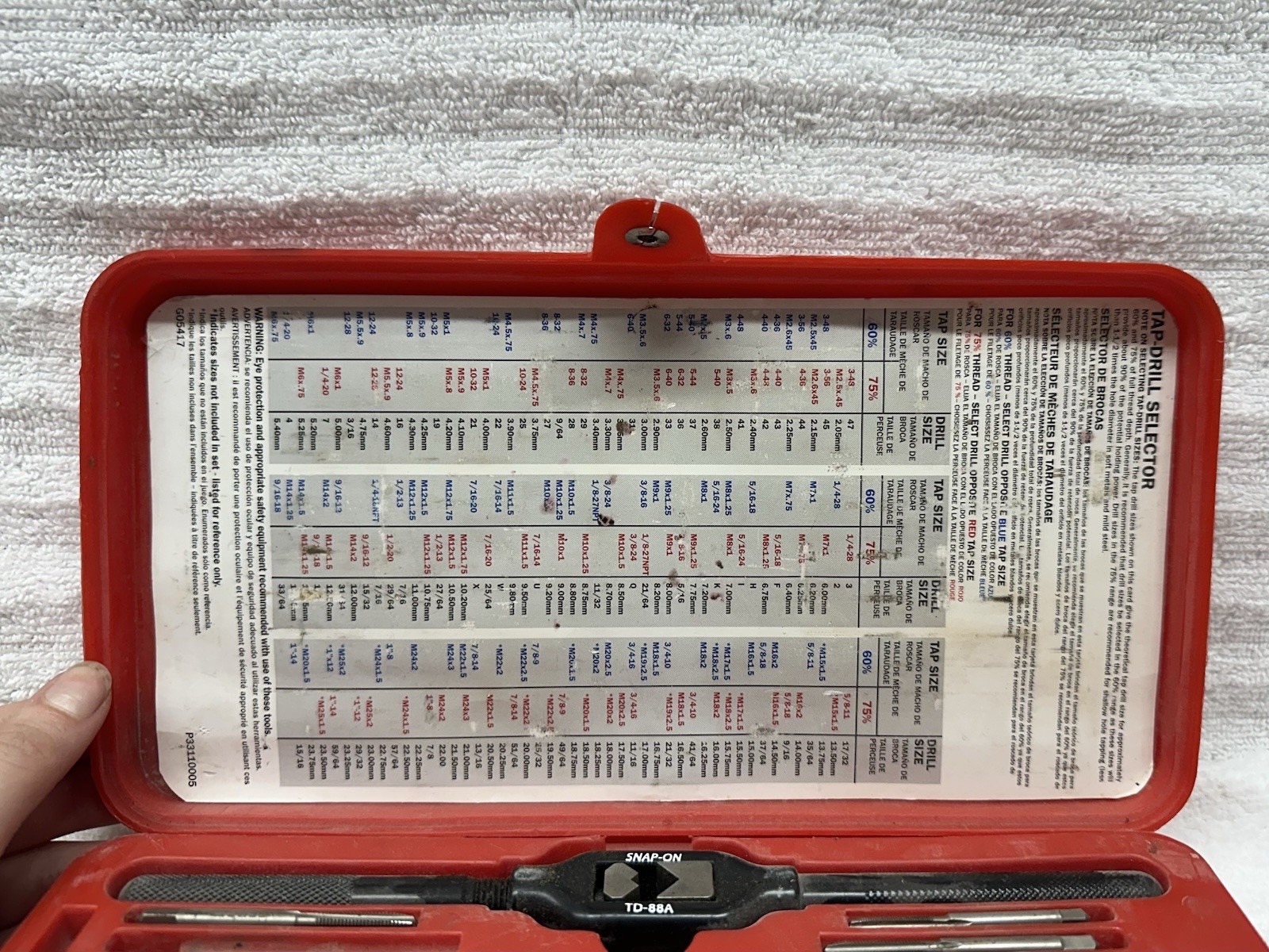 Snap On TDM-117A METRIC Tap & Die Set ****READ****