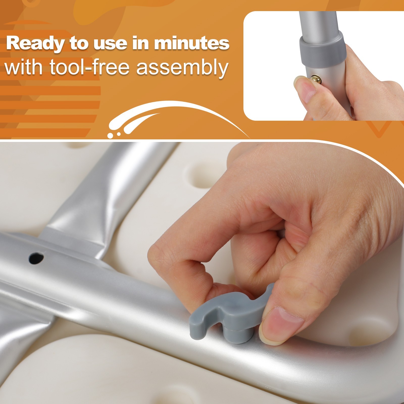 Adjustable Shower Chair Bath Seat Stool for Elderly, 300 lb