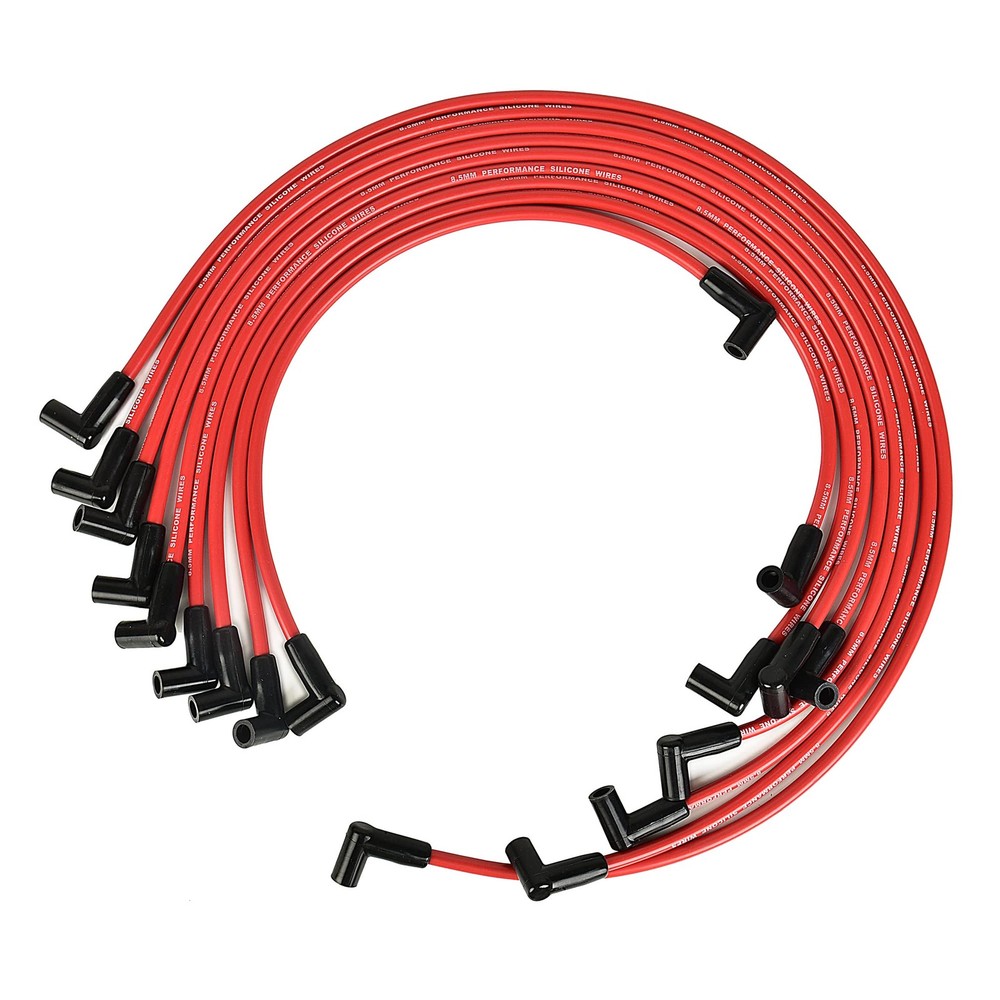 Universal Spark Plug Wire Set - 8.5mm Red High Performance - Compatible Black
