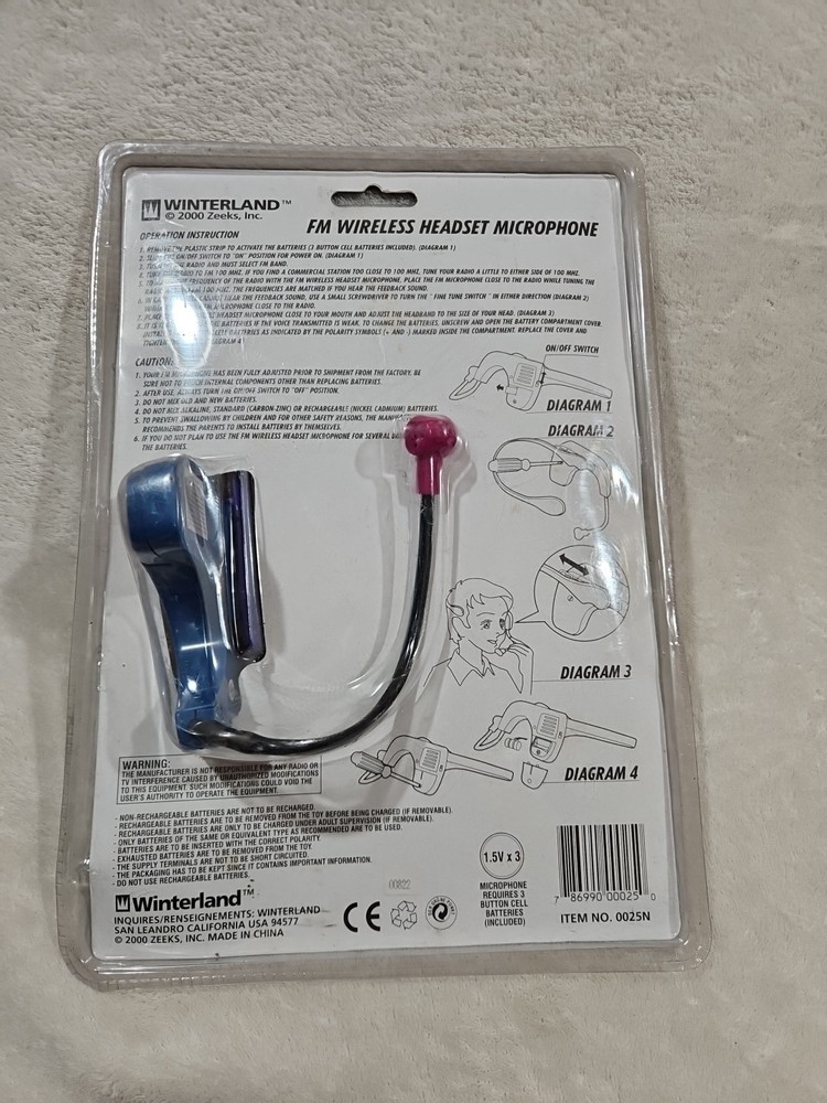 New NIB 2000 Zeeks NSYNC N'Sync Sing A Long FM Wireless Headset Microphone
