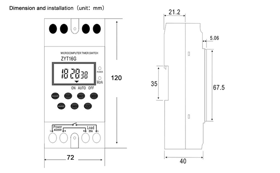 12V Timer Switch Timer Controller LCD display,25A amps program timer switch