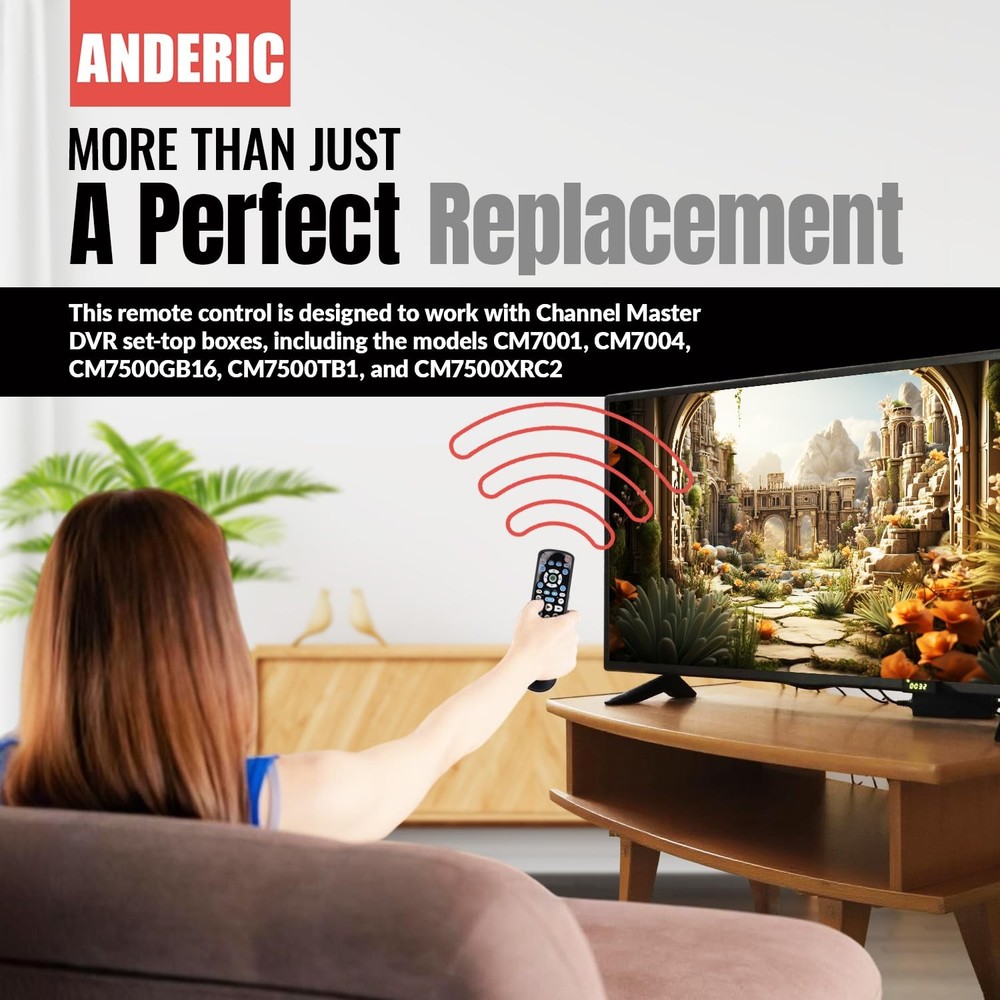 ANDERIC RRCM7500 for Channel Master DVR Remote Control Universal (v4)