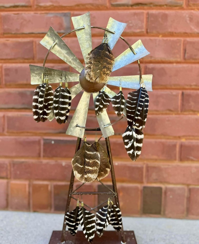 Handmade Wild Turkey Feather Earrings