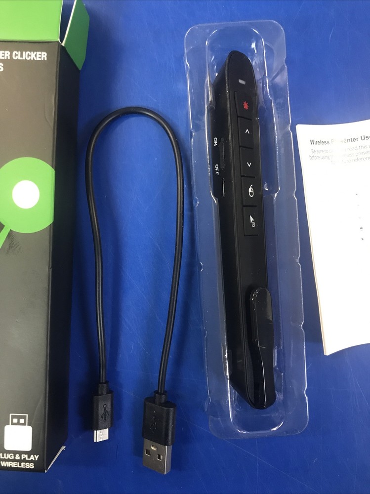 Wireless Presenter Remote with Air Control, Rechargeable USB Presentation Cli...