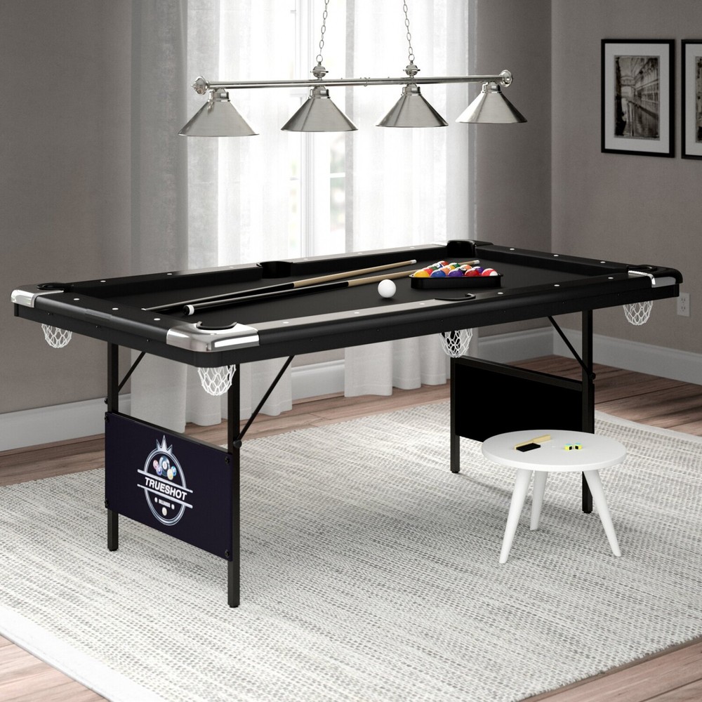 76" Pool Table - Foldable and Portable - All Needed Billiard Accessorys Included