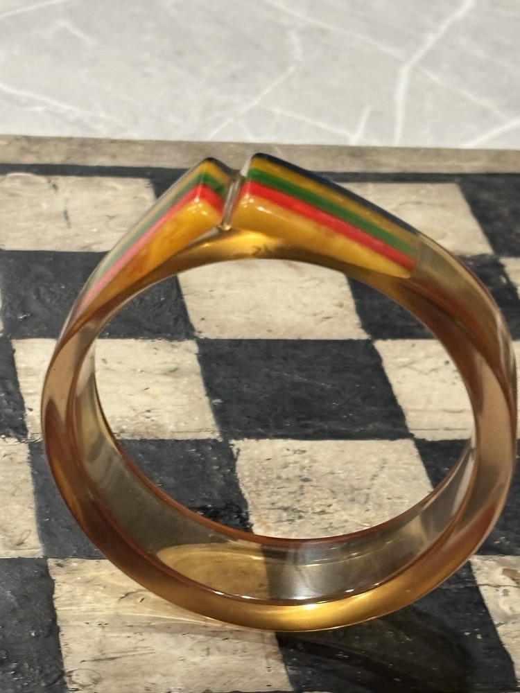 2. Signed Dombek Apple Juice Bakelite Philly Style Bangle