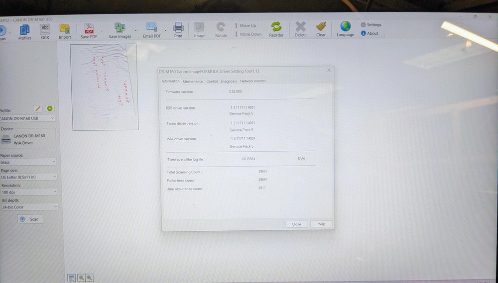 CANON IMAGEFORMULA DR-M160II DOCUMENT SCANNER