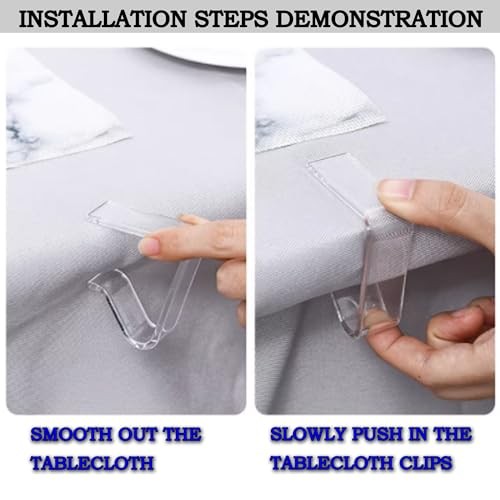 24 Pieces Transparent Clear Tablecloth Clips, Plastic Table Cloth Small