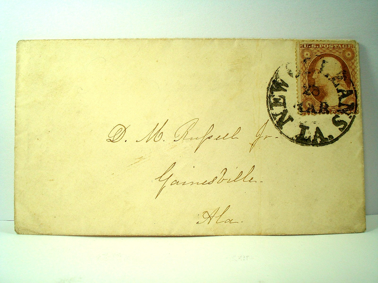 1861 NEW ORLEANS LA Cover CONFEDERATE USAGE OF US POSTAGE Gainesville ALA