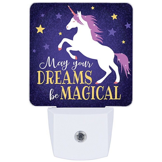 Unicorn MAY YOUR DREAMS BE MAGICAL Light Sensor Night Light, by Carson