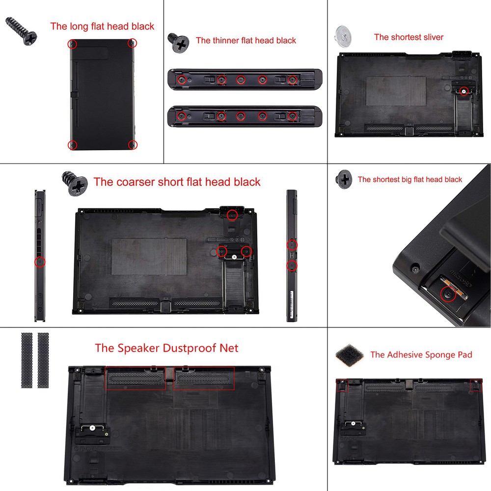 Replacement Full Housing Shell Joy-Con Clear Cover Buttons for Nintendo Switch