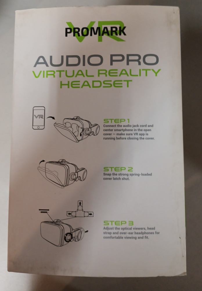 Promark Audio Pro VR Virtual Reality Headset Google Black Pro Mark Headset