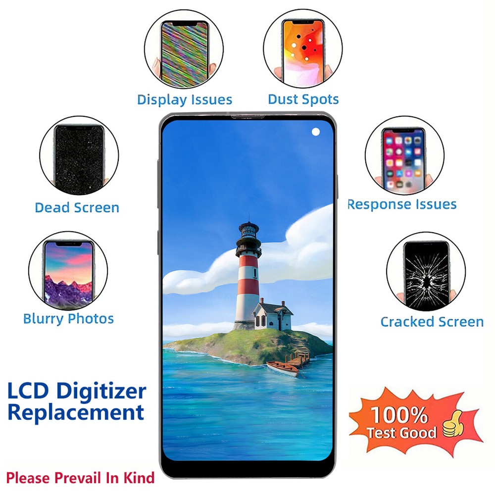 Replacement For Samsung Galaxy S10 G973 LCD Display Touch Screen Digitizer Frame