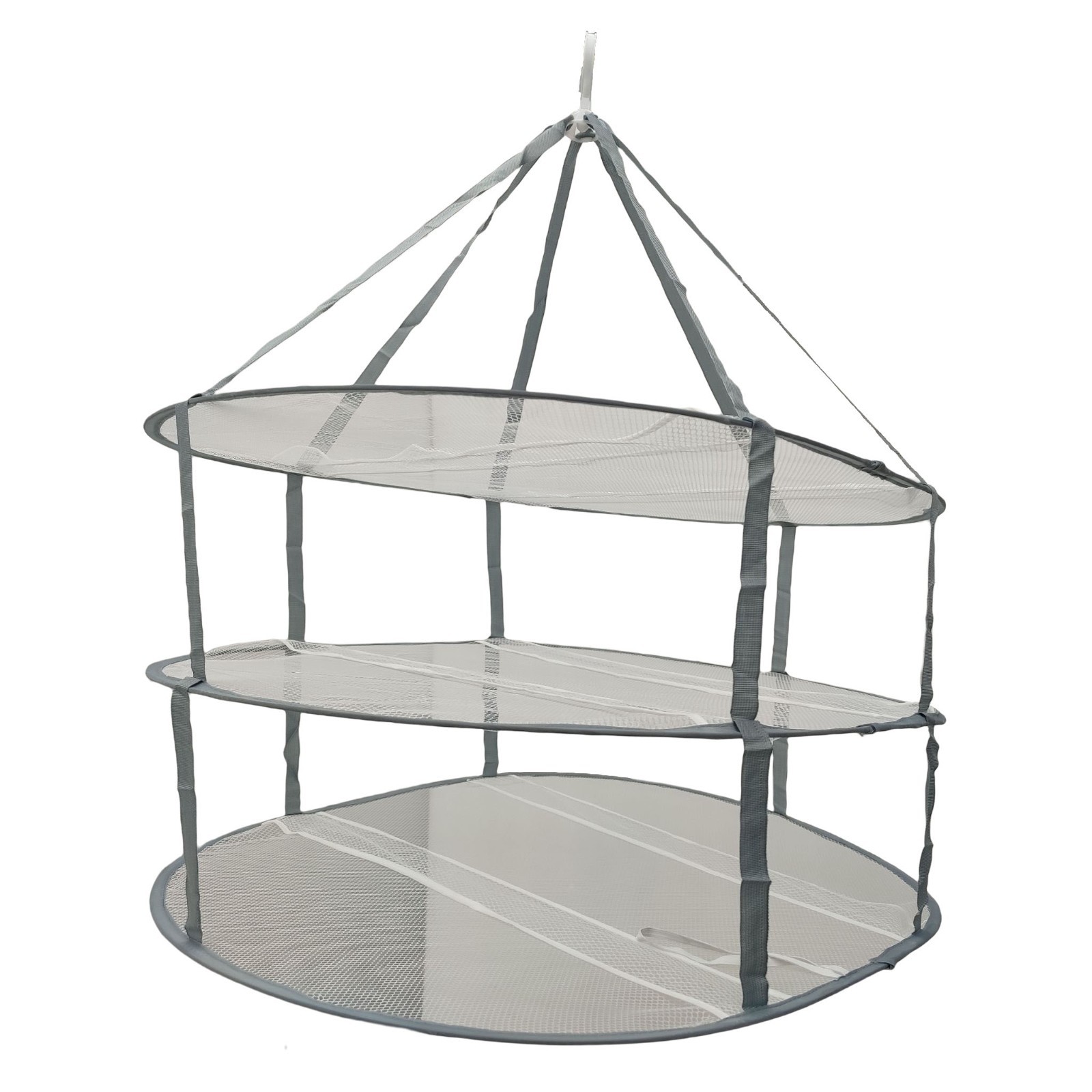 3-Tier Folded Mesh Clothes Hanging Dryer Sweater Drying Rack Clothes Drying Net