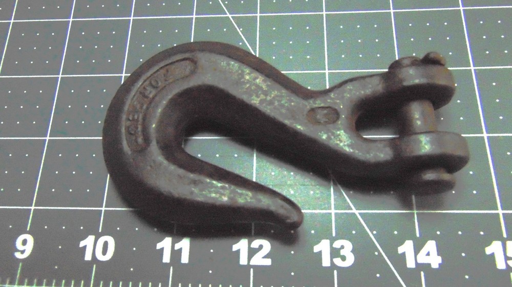 2 Vintage Chain Hook High Test 3/8" Forged