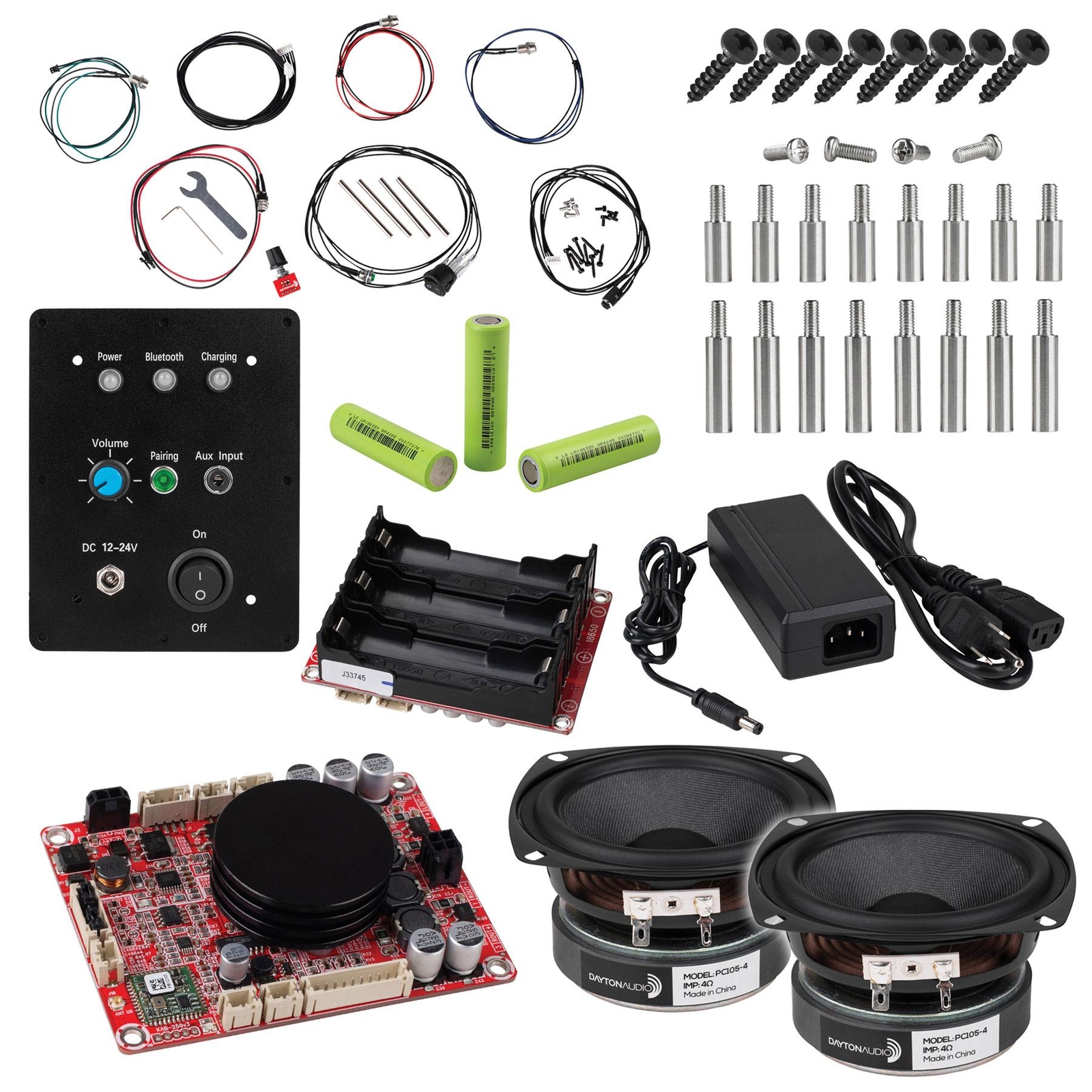 Large Portable 100W Bluetooth Ammo Box Speaker Kit Components