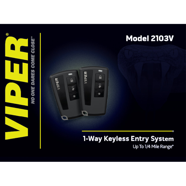 VIPER 2103V / 1-WAY KEYLESS ENTRY SYSTEM W/ (2) 4-BUTTON REMOTES **NEW**