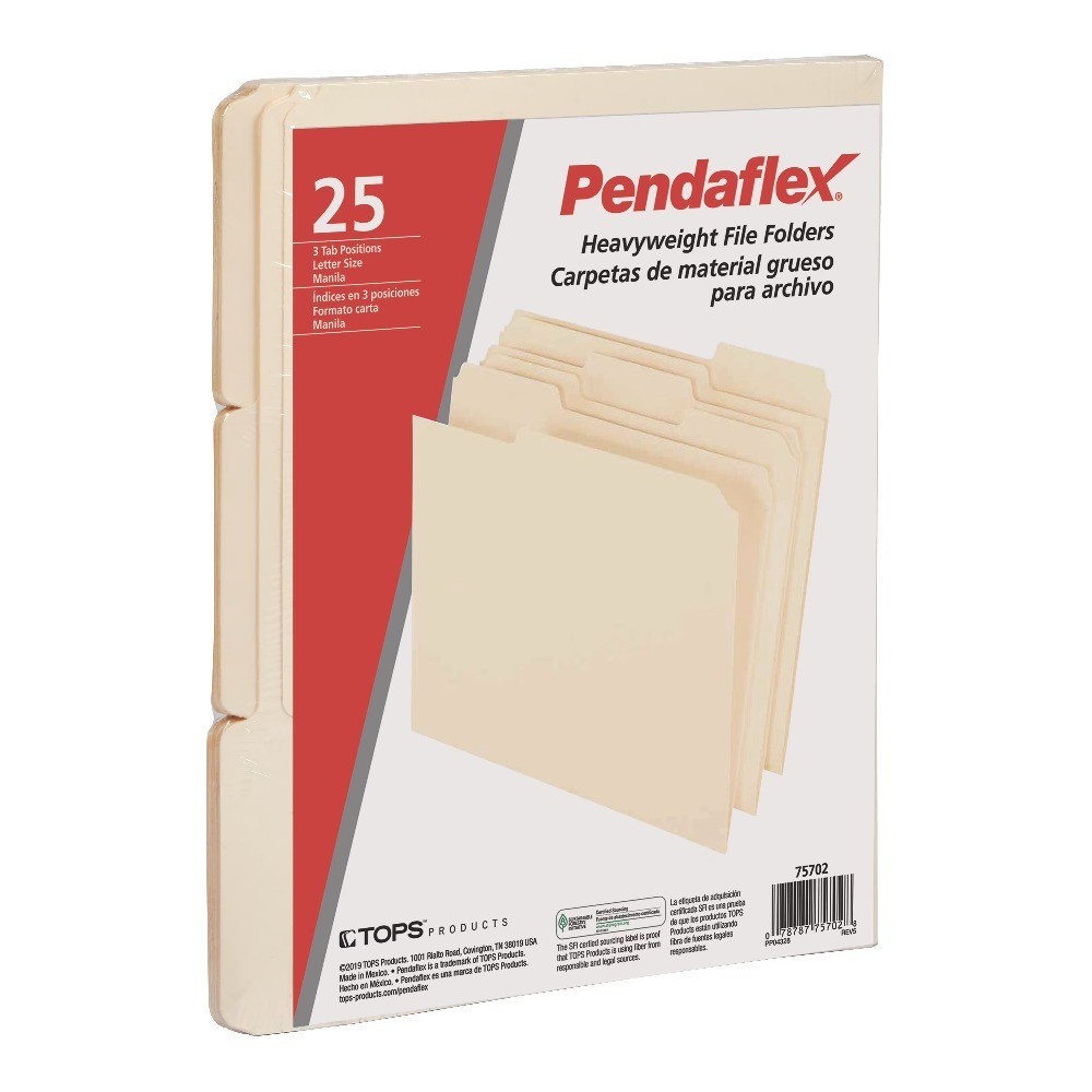 Heavyweight File Folder, Letter Size, 25 per Pack, Manila