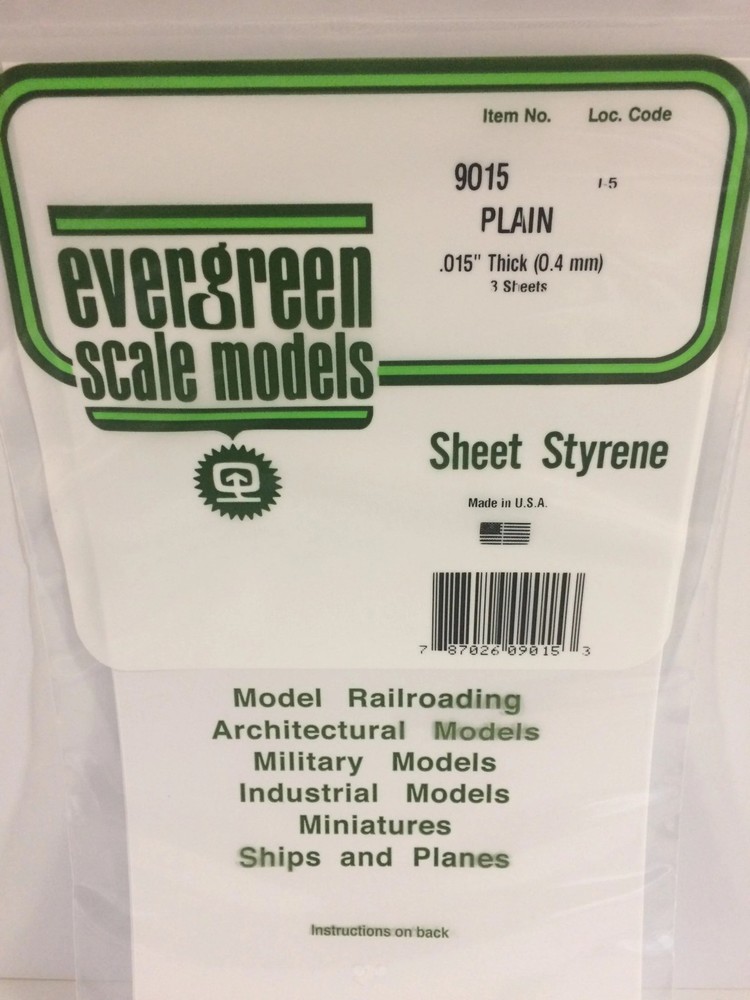 EVG9015 .015 SHEET PLAIN 3PC