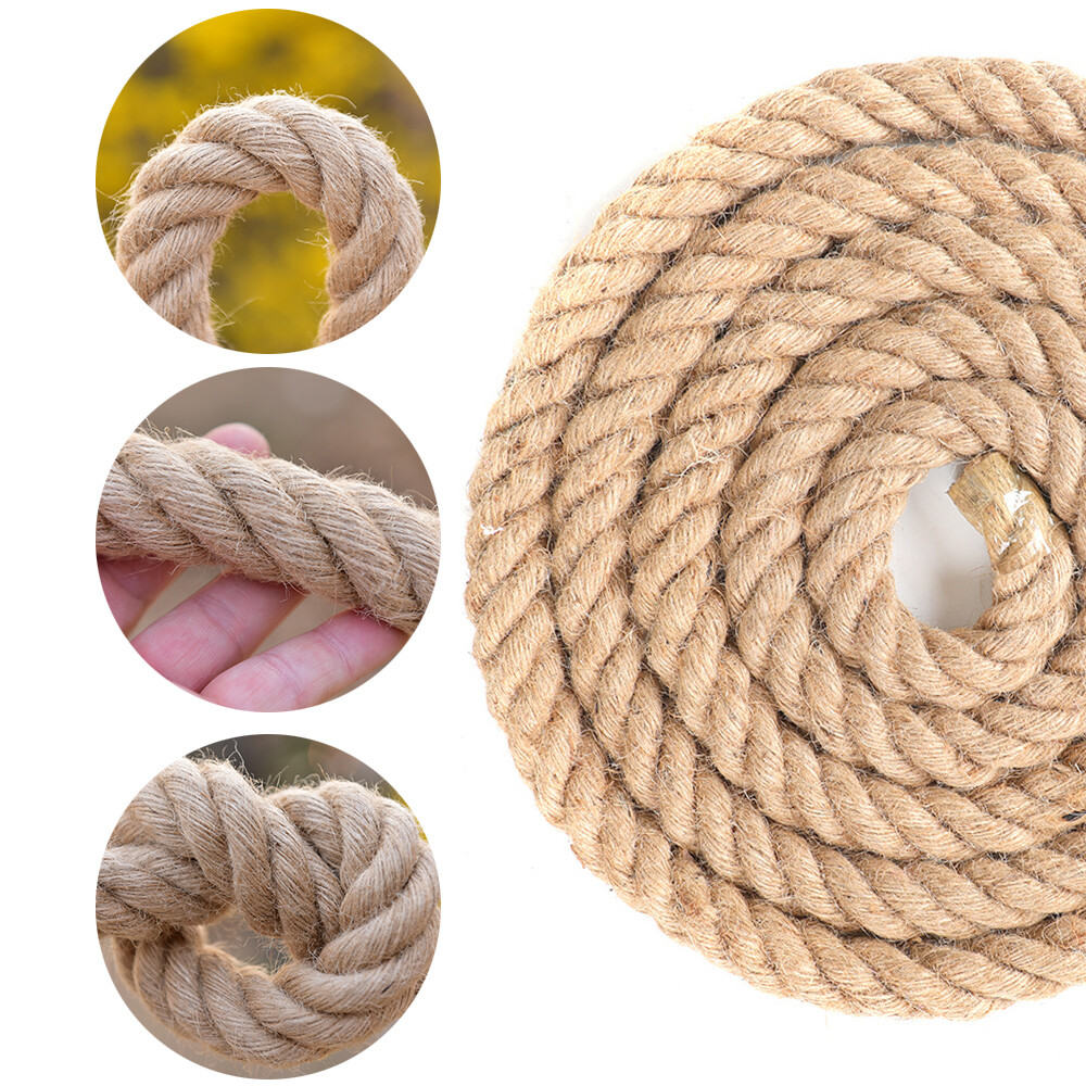 Twisted Manila 4 Strand Natural Fiber Cord Ropes Landscape Fitness Dock Decor