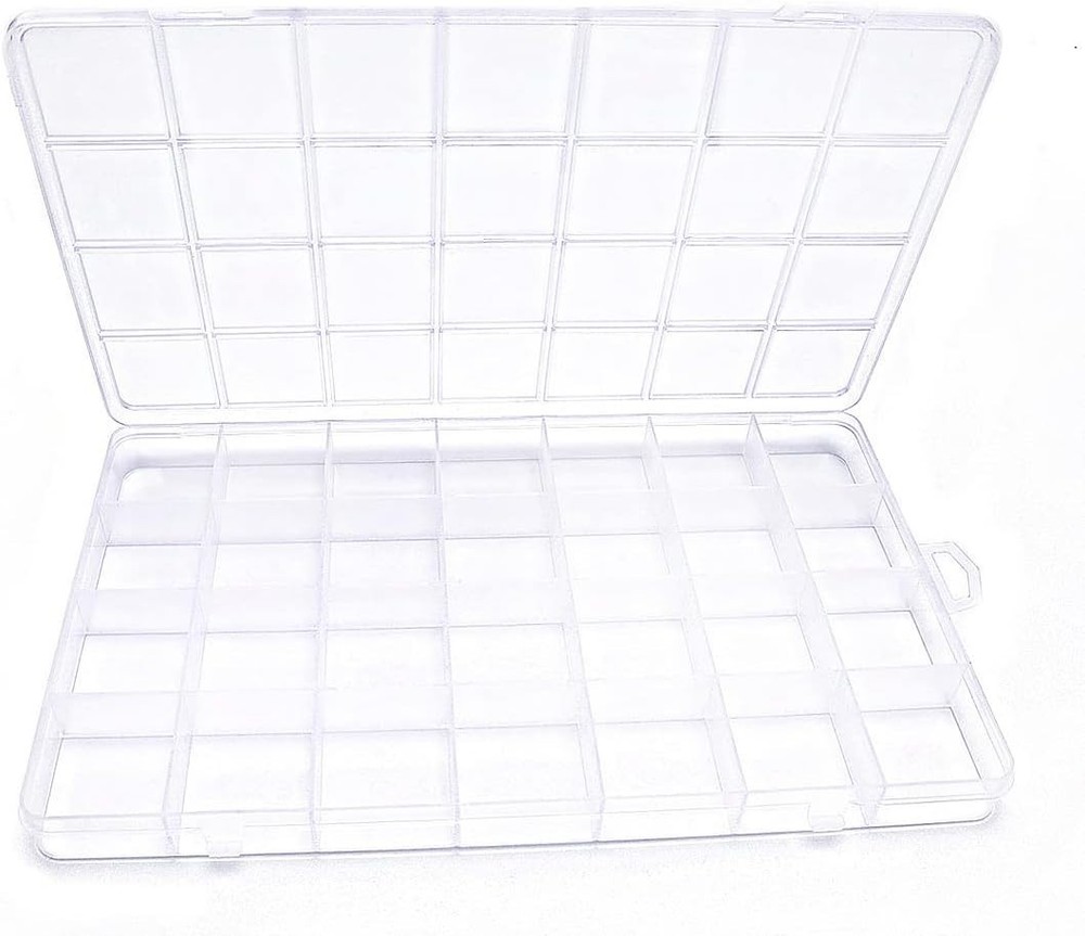Versatile 28-Grid Plastic Bead Storage Box - Ideal for Crafts & Small Items