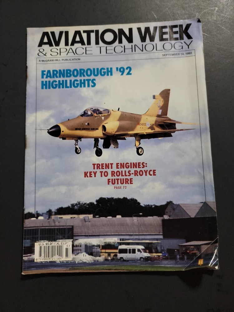 AVIATION WEEK & SPACE TECHNOLOGY SEPT 14, 1992AVIATION WEEL & SPACE...