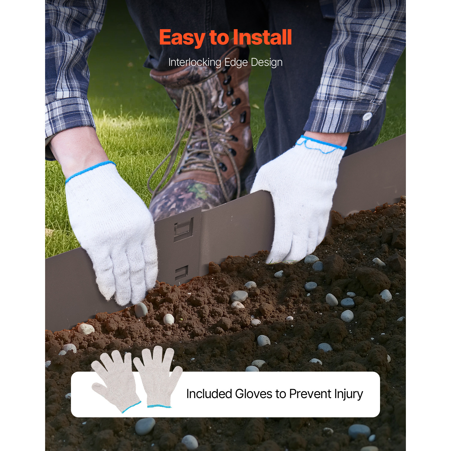 Steel Landscape Edging 5 Packs 39x3in Rust-Resistant Garden Edging Border