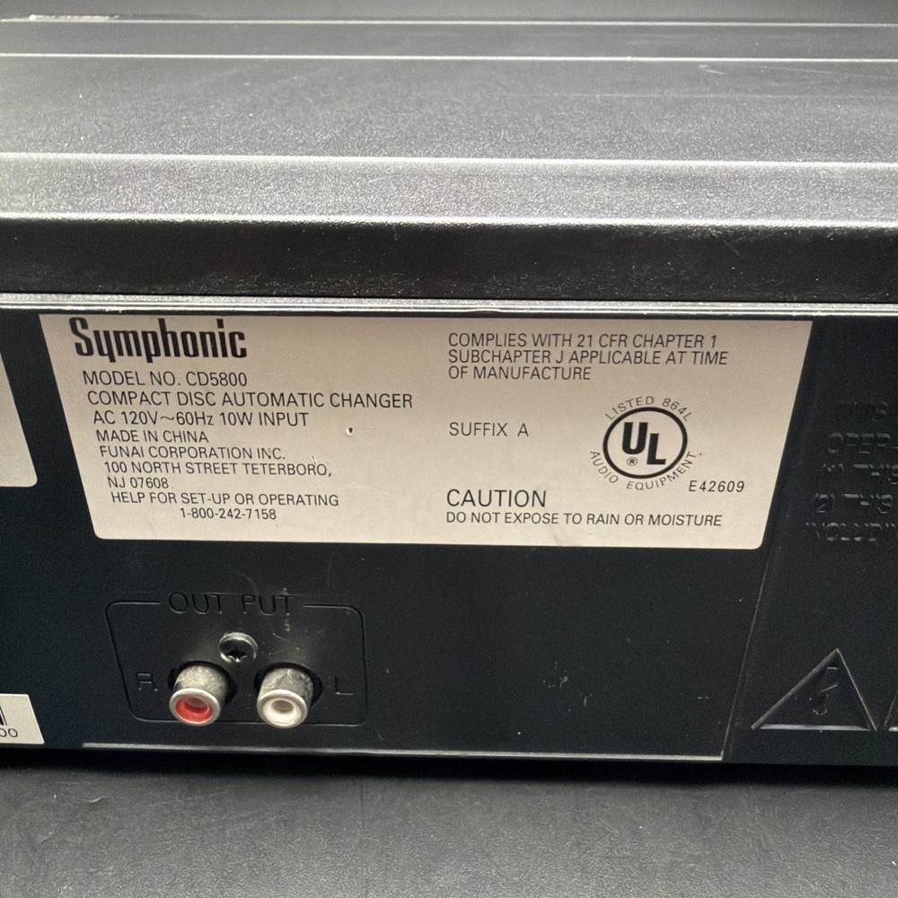 Symphonic CD5800 5 Compact Disc Automatic Changer - Tested