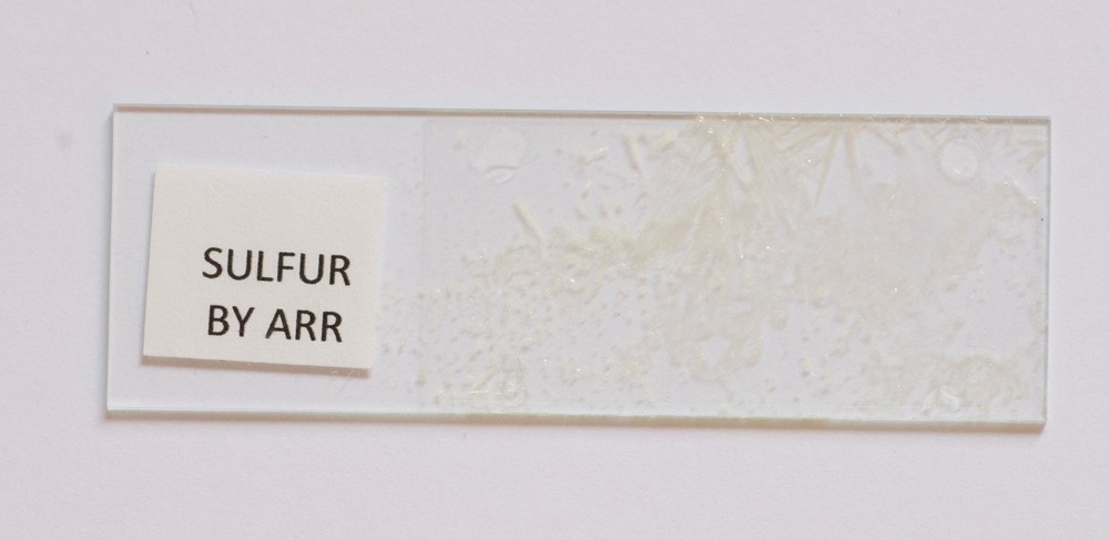 Microscope slide for polarization, SULFUR