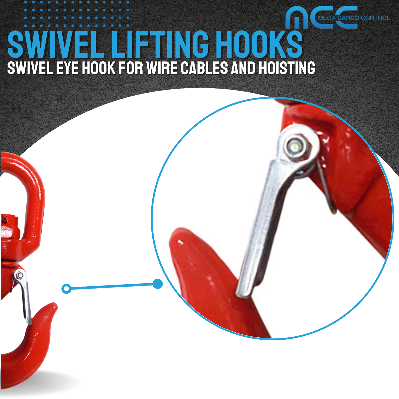 G80 Heavy Duty 1.2T - 5T Swivel Lifting Hook w/ Latch for Lifting Hoist Rigging