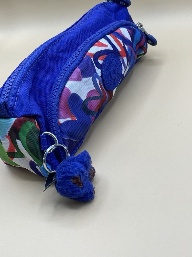 Kipling Pencil Case PURPLE with Monkey HEARTS Cool Craft Work