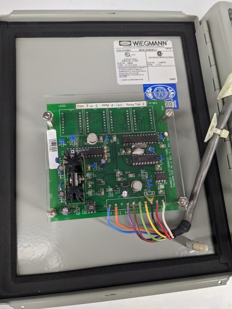 Phares Electronics PE-3 Digital Process Tachometer Module Unit In Enclosure