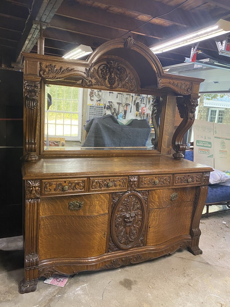 R.J. HORNER WINGED GRIFFIN OAK SIDEBOARD