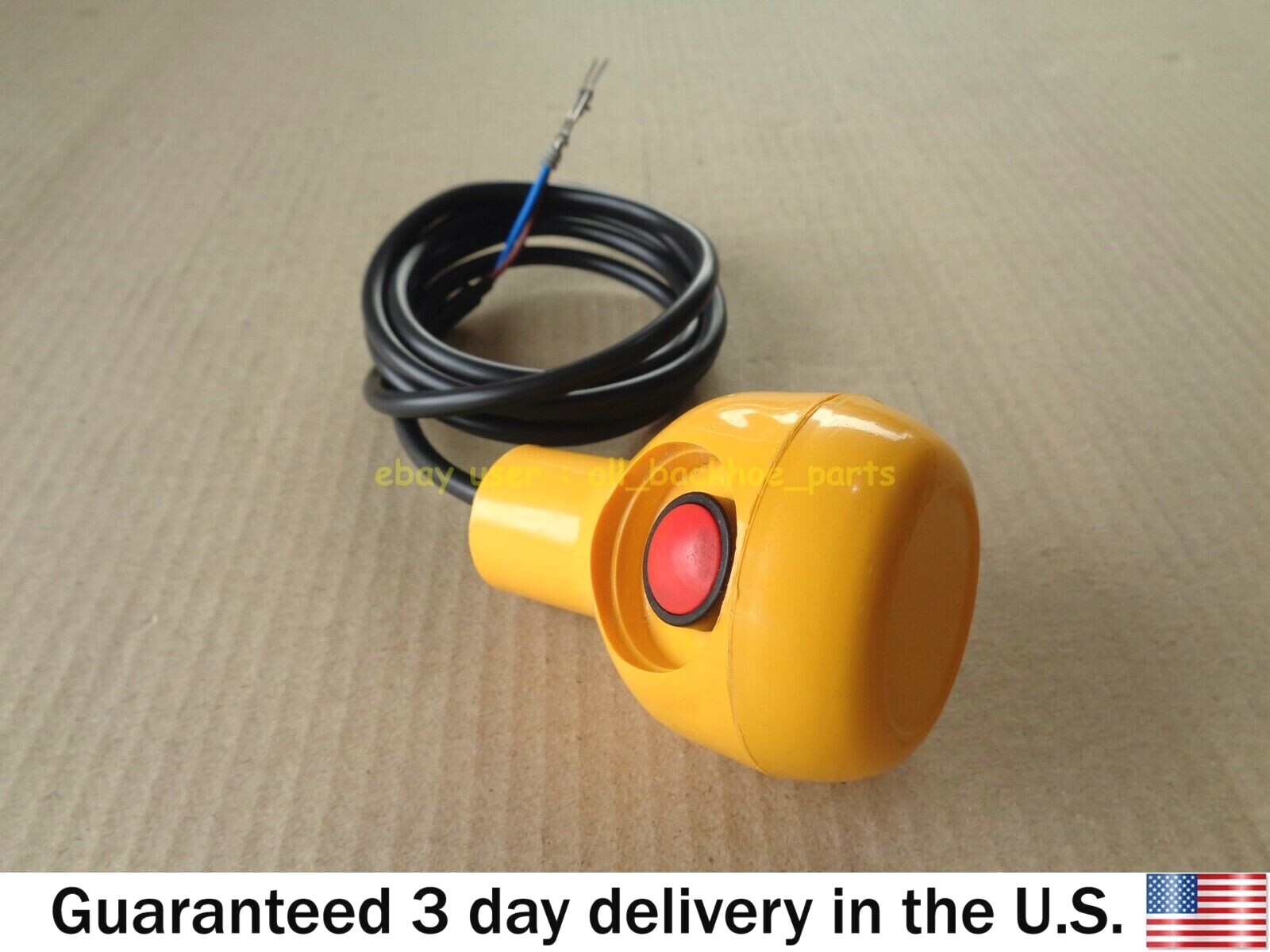 JCB BACKHOE - YELLOW KNOB ASSY. WITH MICROSWITCH (PART NO. 993/61200 701/D9775)