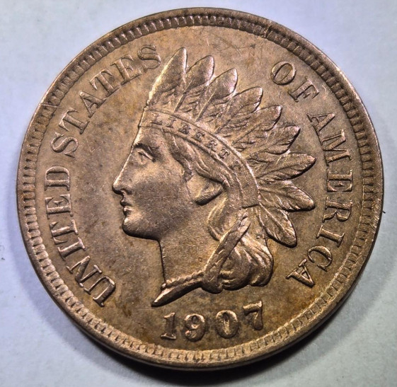 1907 Indian Head Penny MS Uncirculated Red/Brown HIGH GRADE