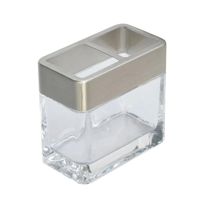 Better Homes & Gardens Toothbrush Holder, Clear with Silver Accent