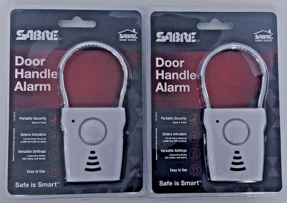Sabre Door Handle Alarm Security With 2 Detection / 3 Operating Modes  New 2 Qty