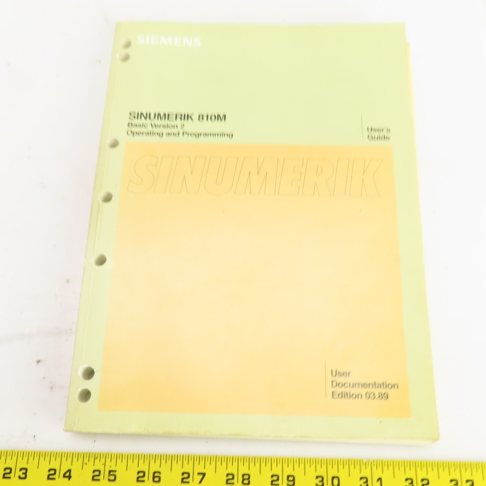 Siemens Sinumerik 810M Operating & Programming User's Guide Basic Version 2