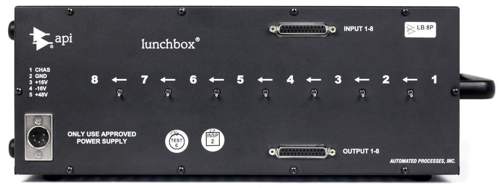 API 500-8B 8-Channel 500 Series Module Lunchbox Rack with Channel-Linking