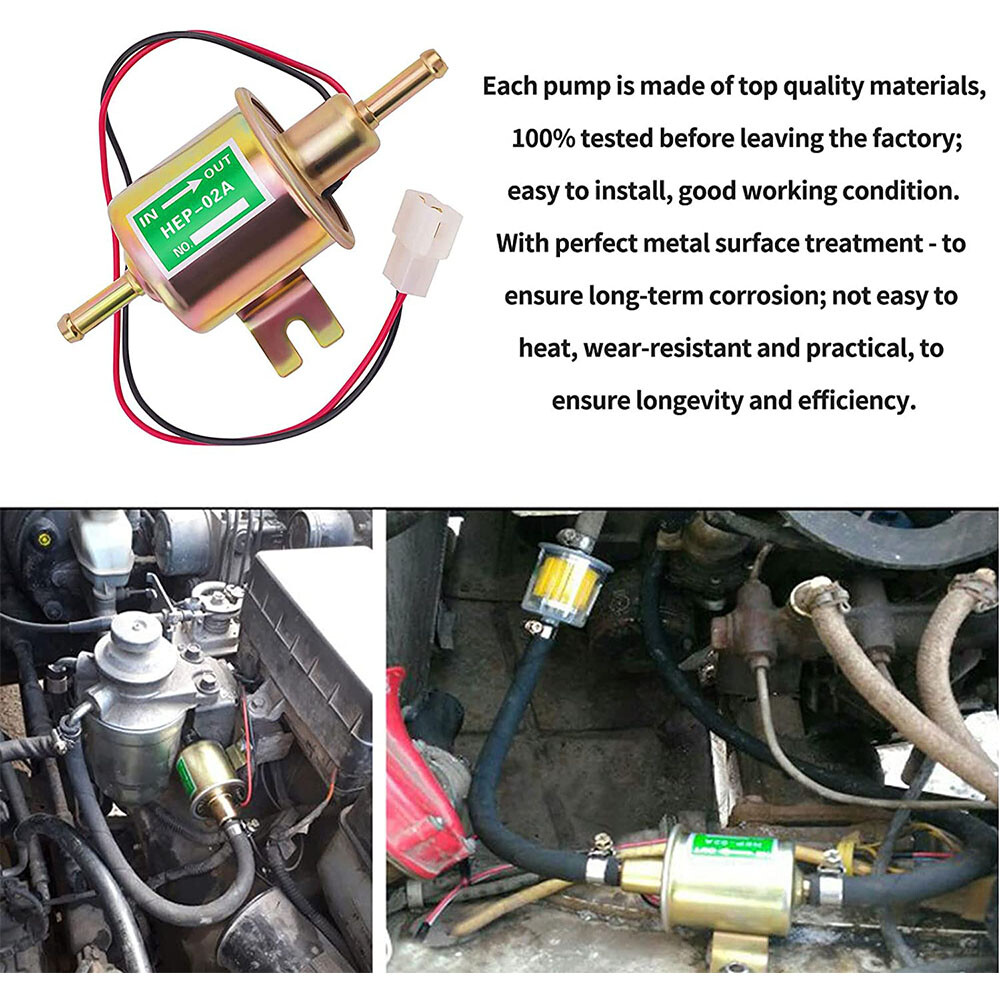 Universal Electric Fuel Pump 2.5-4 PSI For Lawn Mower Carburetor Engine HEP-02A