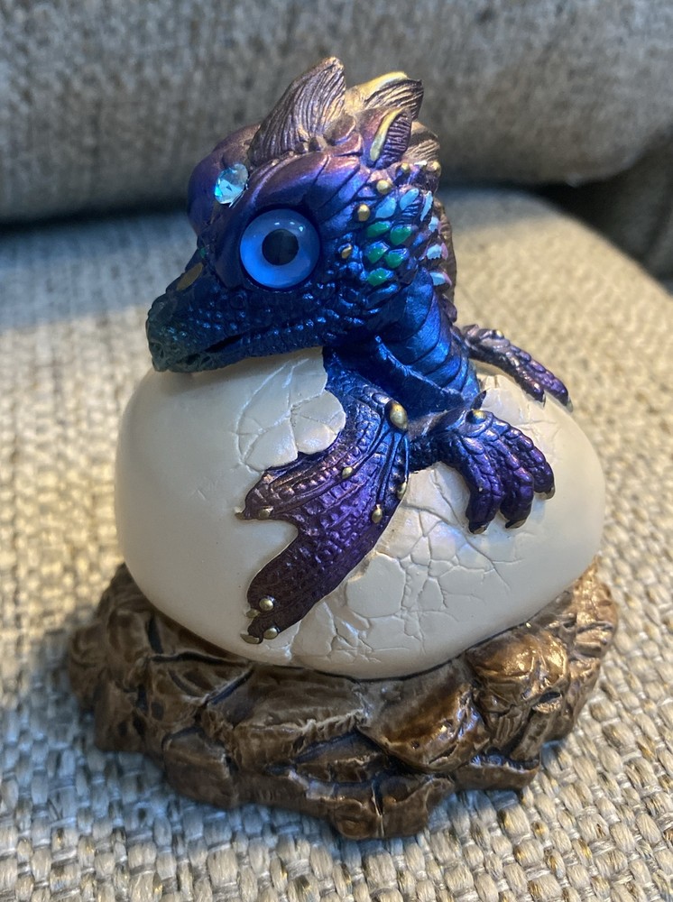 Windstone Editions Peacock Dragon Hatching Egg Signed Pena 1984